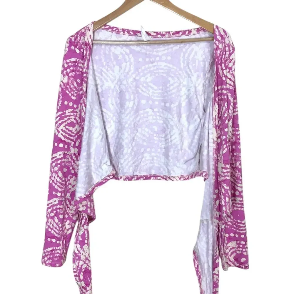 Antropologie Daily Practice Cropped Wrap Pink Knit Top Size Medium